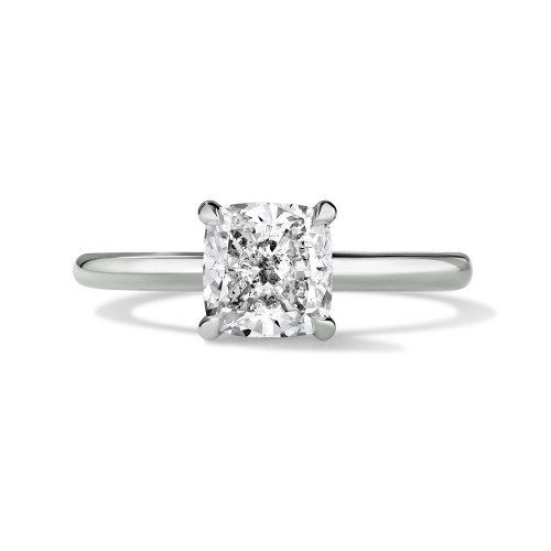 Solitaire With Hidden Halo Engagement Ring