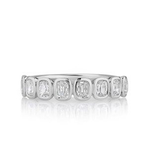 Bezel Set Band with 8 Cushion Diamonds