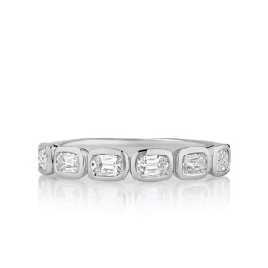 East/ West Bezel Set Band with 6 Cushion Diamonds