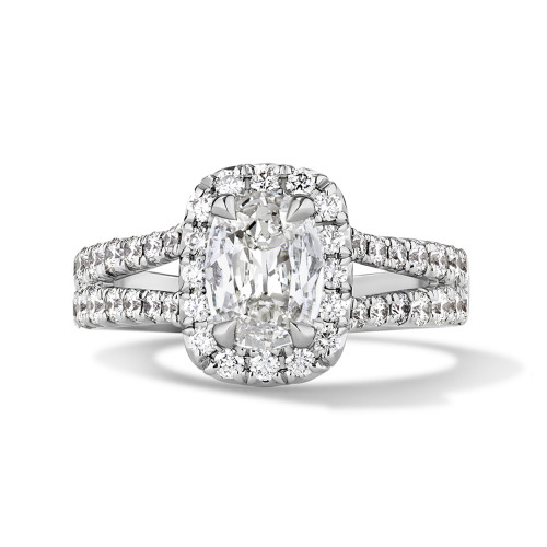 WIde Split Shank Halo Engagement Ring