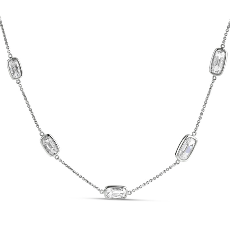 Cushion Diamond by the yard necklace