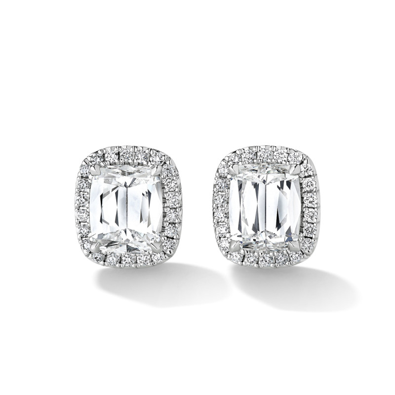 Diamond Drop Studs with Halo