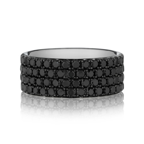 4-Row Black Diamond Men's Band