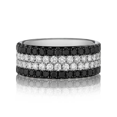 Double Black & White Diamond Band