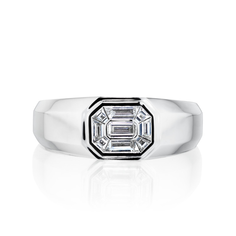 Men's Signet Elongated Composite Ring - High Shine