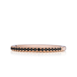 Delicate Black Diamond Pave Wedding Band in Rose Gold