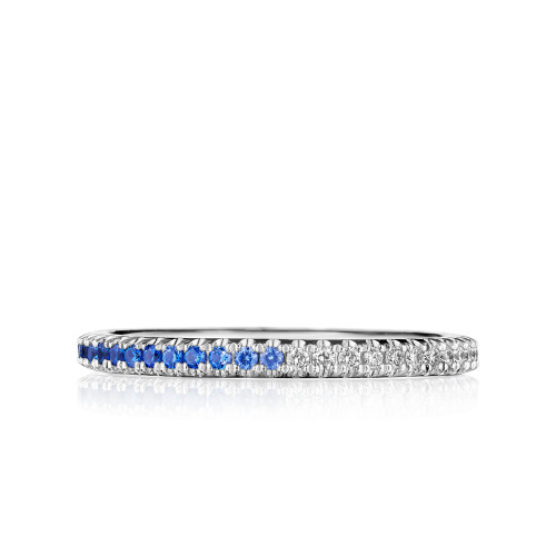 Delicate Blue Ombre Sapphire & Diamond Band