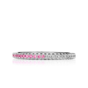 Delicate Pink Ombre Sapphire & Diamond Band