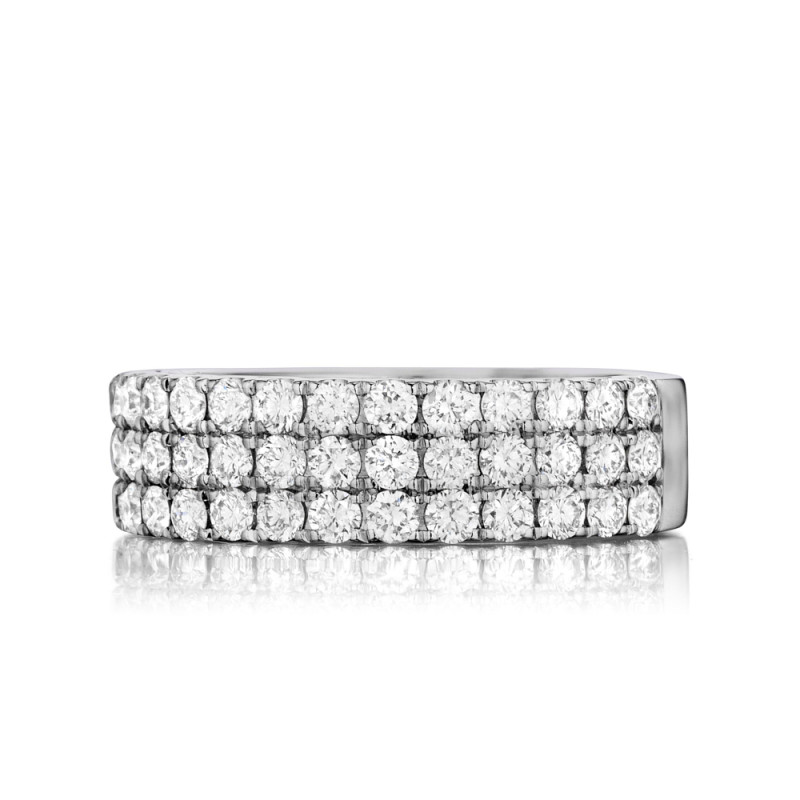 Triple Row Pave Diamond Band