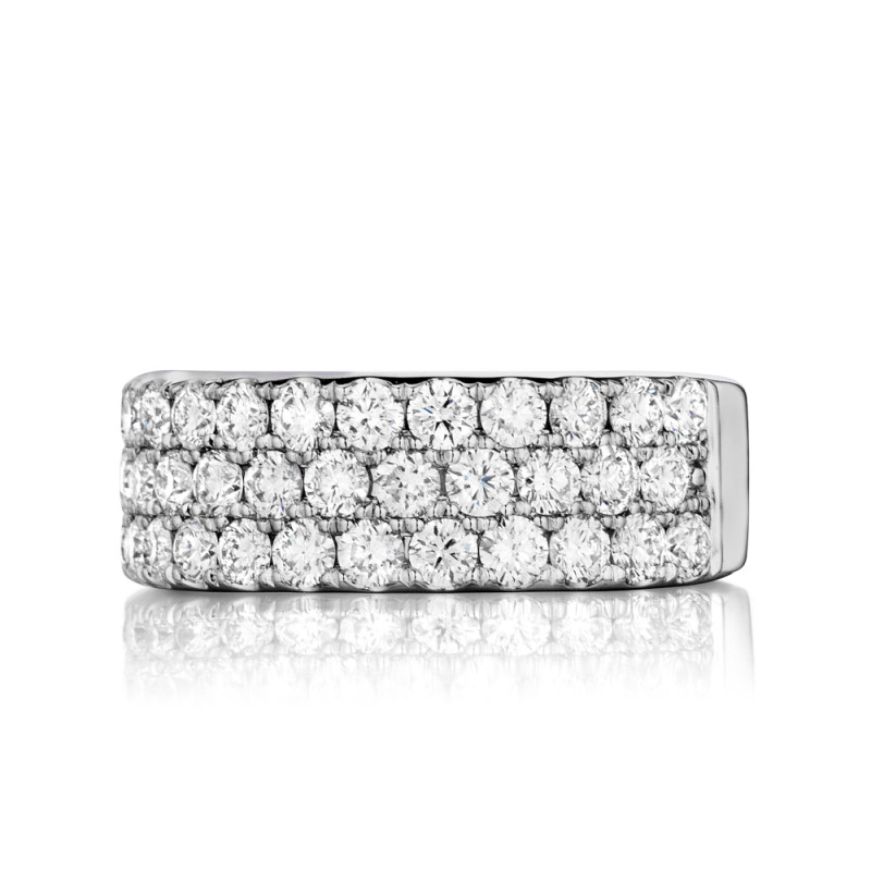 Bold Triple Row Diamond Band