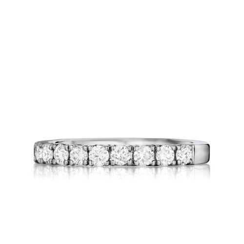 Classic Straight Line Pave Wedding Band