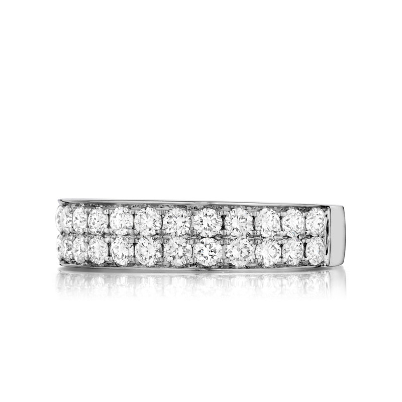 Double Row Lined Pave Band