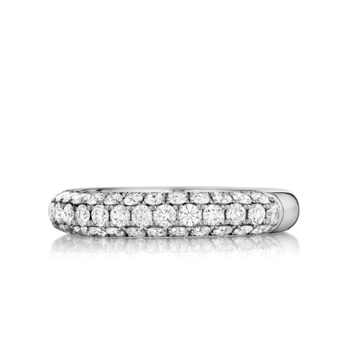 Triple-Row Rounded Diamond Band