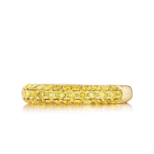 Triple-Row Rounded Fancy Yellow Diamond Band