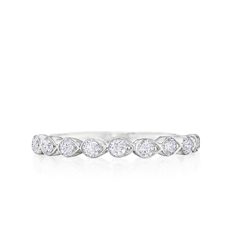 Pear Shaped Bezel Set Diamond Band