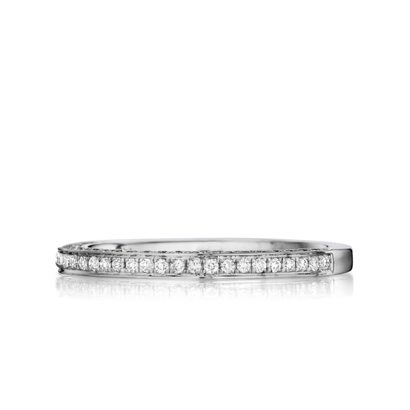 Delicate Triple Sided Pave Diamond Band