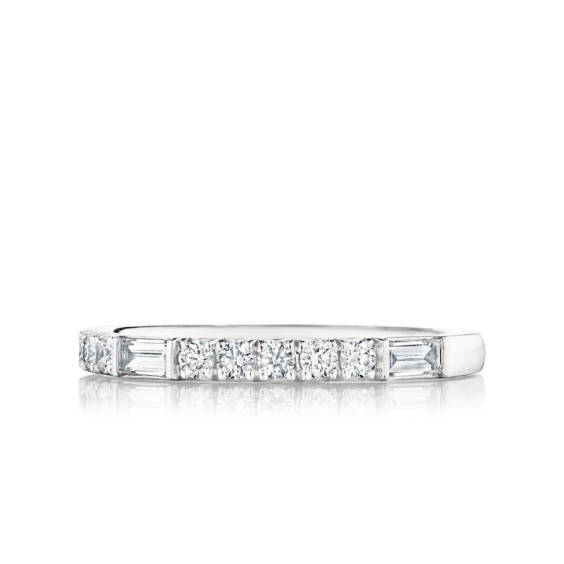 Round Brilliant & Baguette Diamond Band